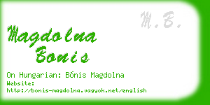 magdolna bonis business card