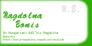 magdolna bonis business card